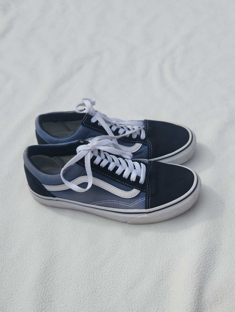 Vans Old Skool Navy Blue Low Top Skate Sneakers Unisex Womens Sz 8.5 Mens 7